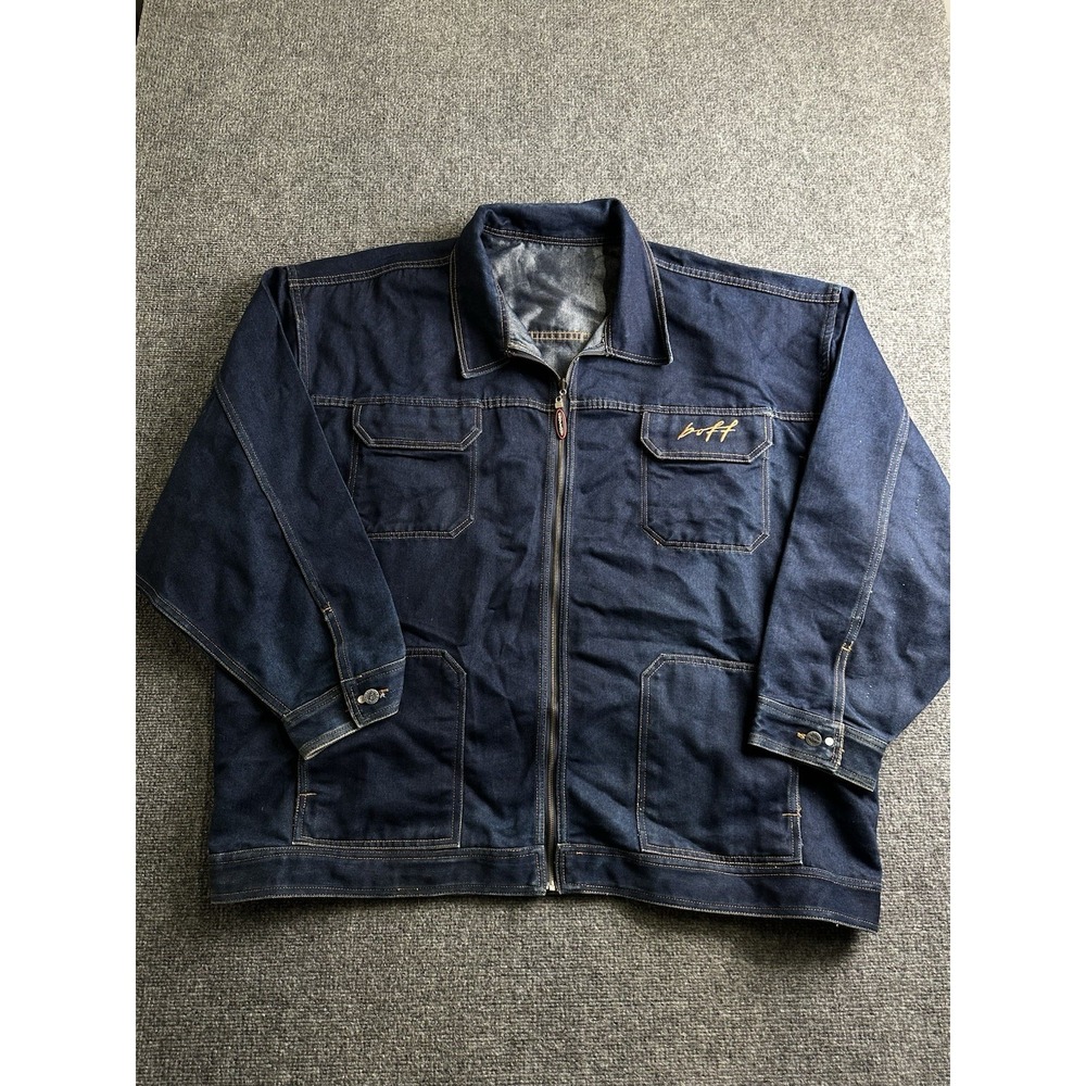 Mens BOFF Reversible Denim Jacket Full Zip Blue Workwear, Size 5XL Estimated